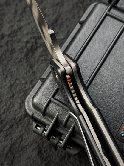 希少 オールドスクール Strider Knives AR Paul Bos フレイムマーク入り｜BG-42鋼・ブラックG10