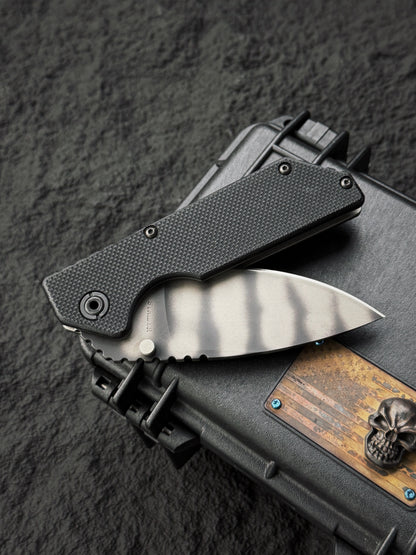希少 オールドスクール Strider Knives AR Paul Bos フレイムマーク入り｜CPM S30V・ブラックG10