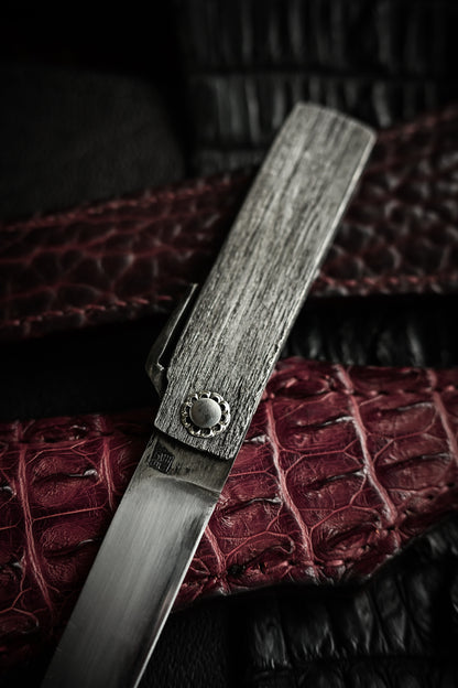 Japan Made Masayuki Tashiro S703 One-Off Aogami Fat-Mamori EDC Custom Folding Knife