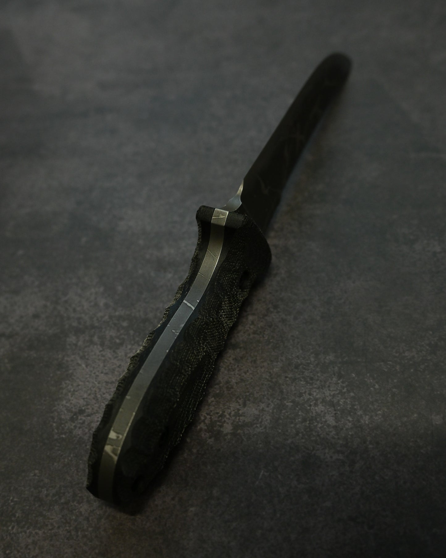 数量限定｜松田菊男「賤ヶ岳（Shizugatake）」｜OU-31 アウトドア直刀｜ブラック・キャンバスマイカルタハンドル｜日本製ハンドメイド