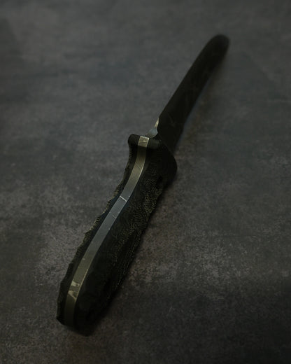 数量限定｜松田菊男「賤ヶ岳（Shizugatake）」｜OU-31 アウトドア直刀｜ブラック・キャンバスマイカルタハンドル｜日本製ハンドメイド