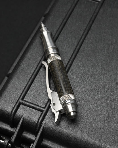 Hidetoshi Nakayama Custom EDC Ballpoint Pen – SUS303 Stainless Steel / Green Micarta / SCHMIDT P900 / Made in Japan