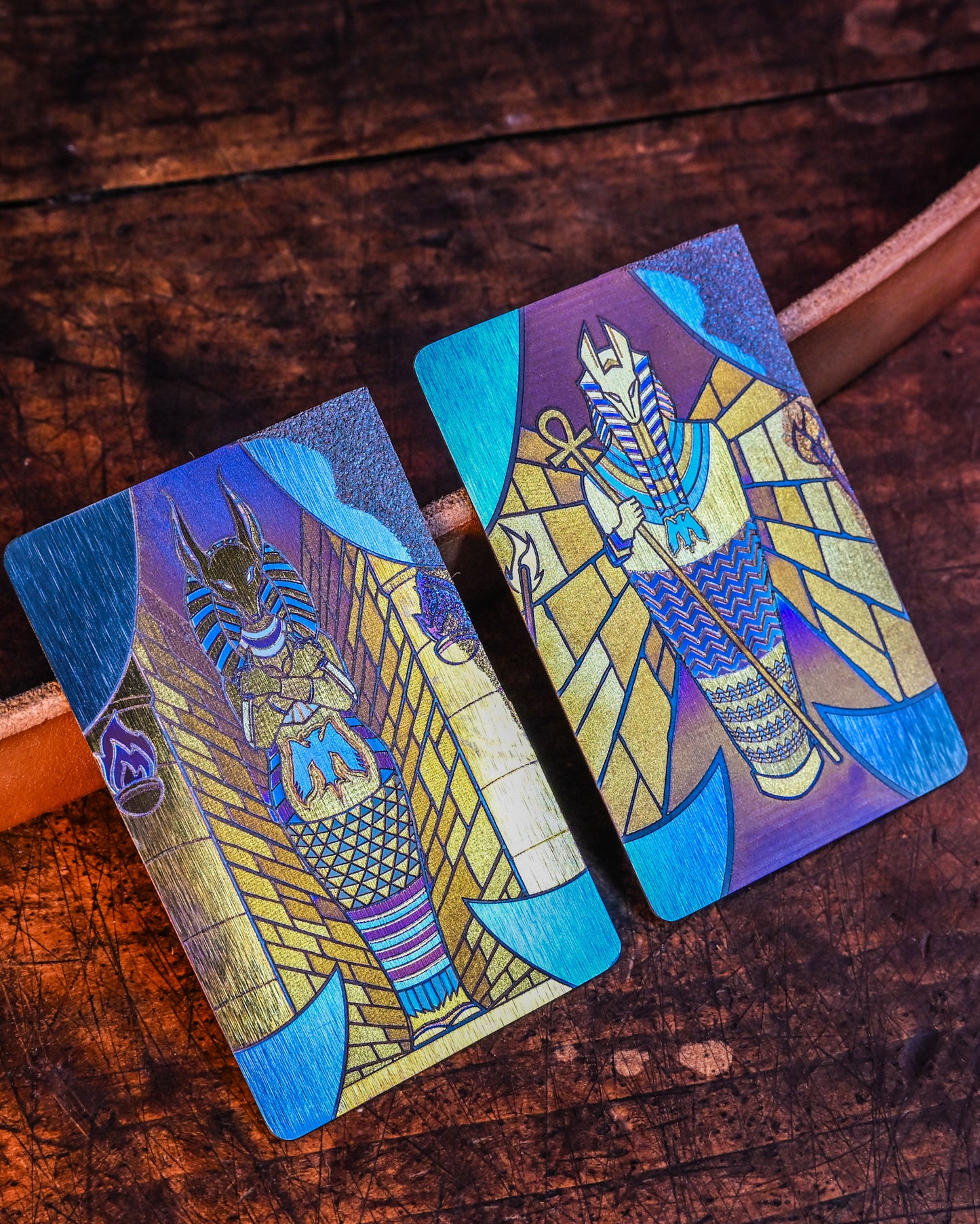 Mummert Knives Ancient Egyptian-Themed Titanium Card Knife Set – A Symbol of Justice and Protection