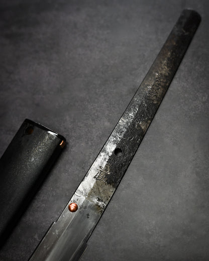 Yukio Nibu – One-Off Custom Knife R8-12 Reclaimed Mantetsu Sword Fragment (1940)