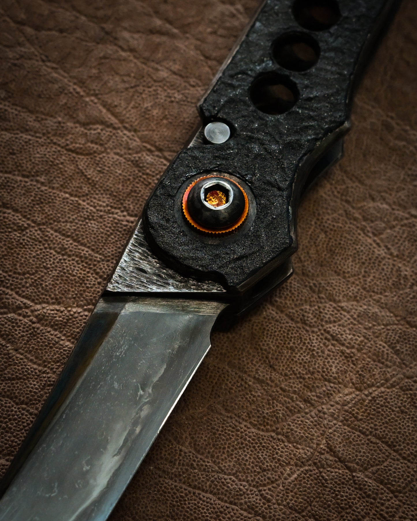 推薦作家・極希少 二部幸夫作 東京展示会モデル No.R8-2 「肥厚守」カスタムフォールディングナイフ