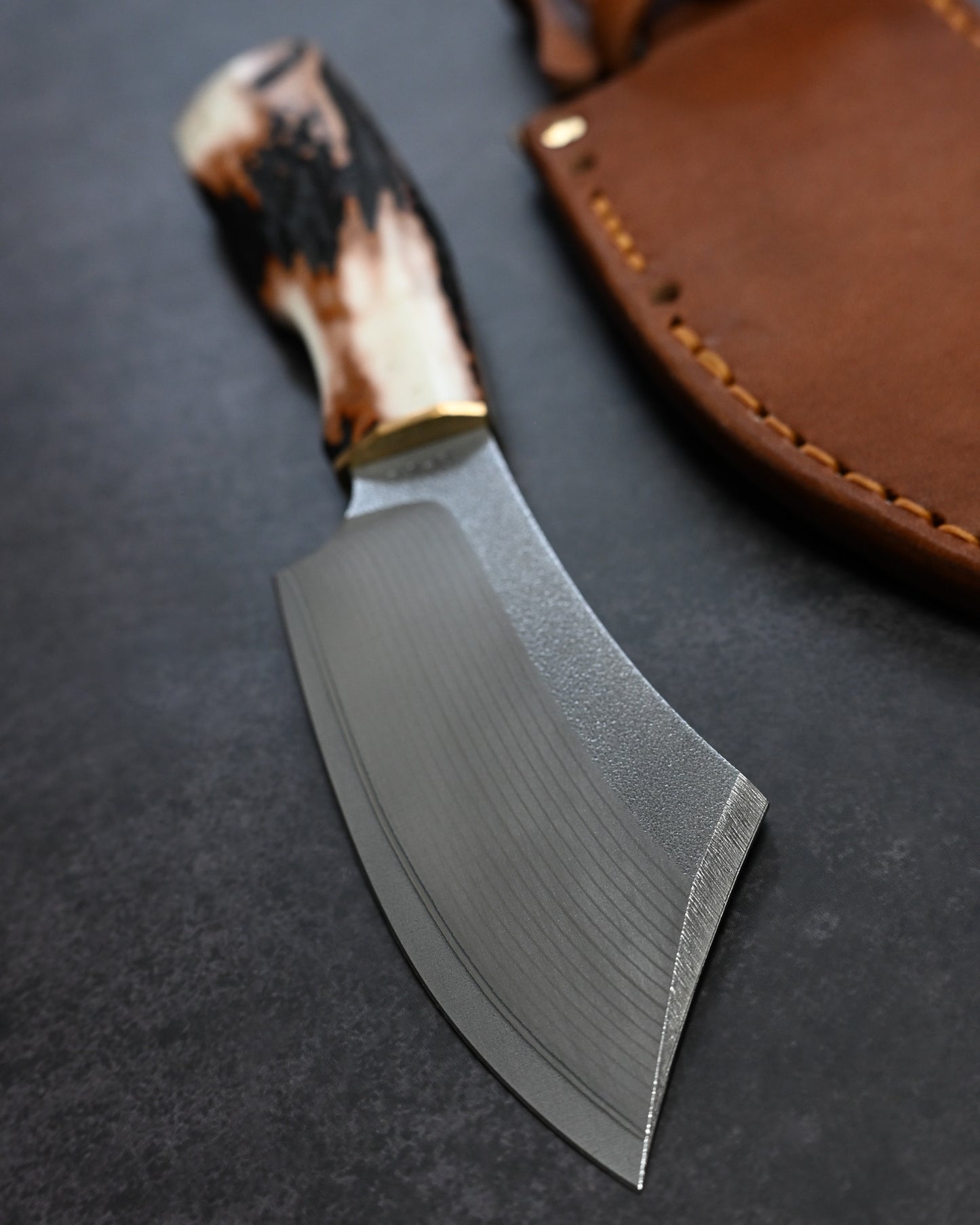 Sunizumi Knives “Little Brown” Full Custom Outdoor Bunka Knife SPG2 Damascus (#9)