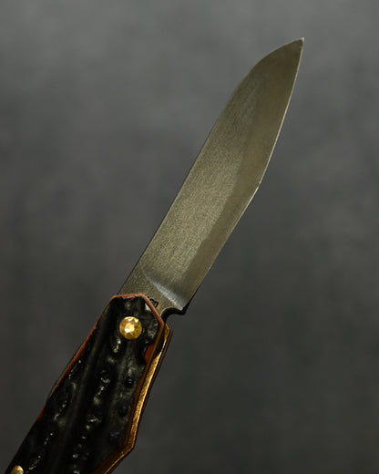 Wtopia Hifuku-Mamoru Folding Knife | Antler Handle × K120 Steel | Handmade in Japan