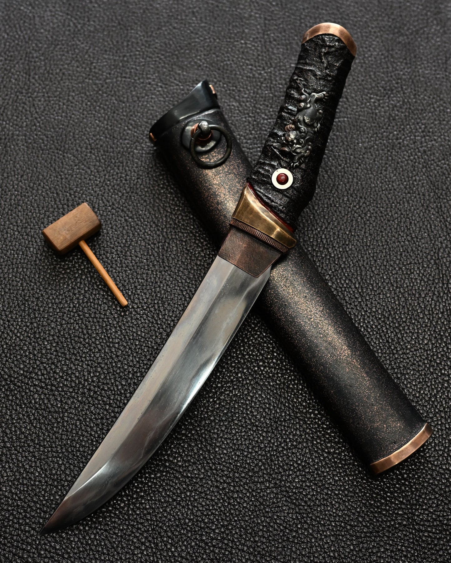 Yukio Nibu – One-Off Custom Knife No. R8-7 Reclaimed Japanese Sword Fragment Carbon Steel