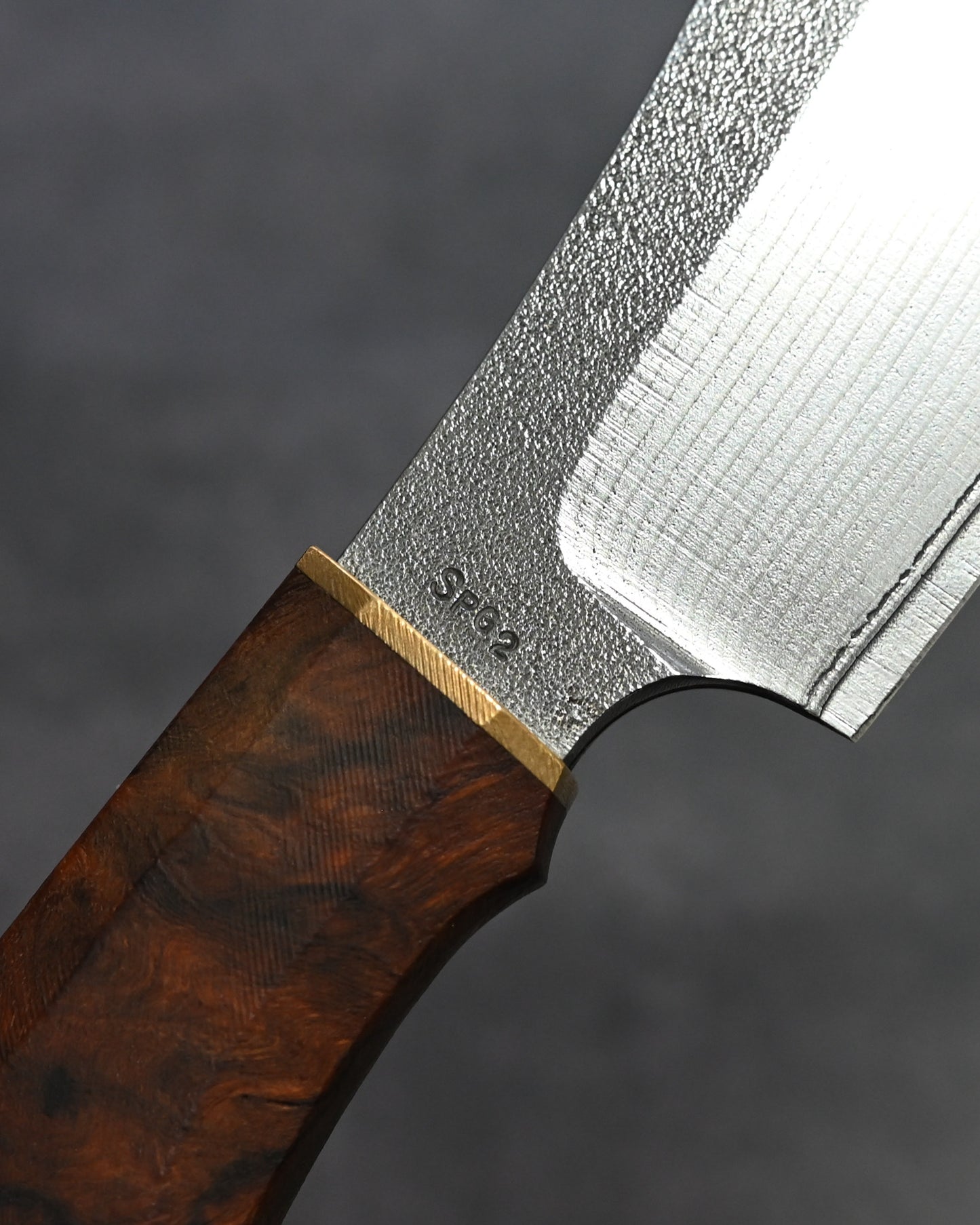 Sunizumi Knives “Little Brown” Full Custom Outdoor Bunka Knife SPG2 Damascus (#6)