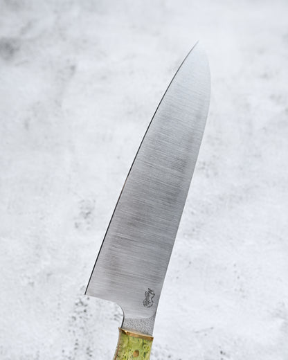 Japan Made Yoshio Sugiyama Handmade Gin3 Santoku Knife｜Copper-Inlaid Handle｜Satin-Finished Blade