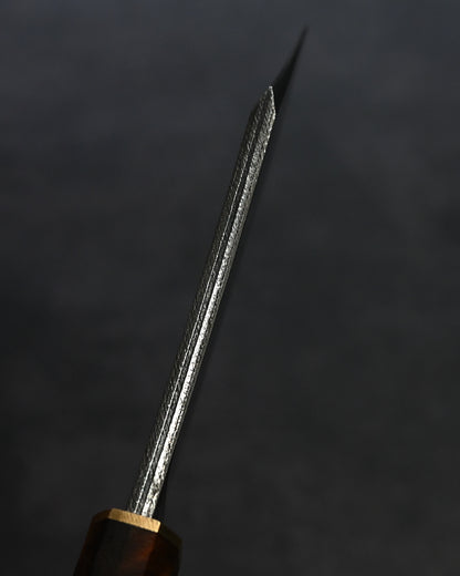 Sunizumi Knives “Little Brown” Full Custom Outdoor Bunka Knife VG7 Damascus + Copper (#4)