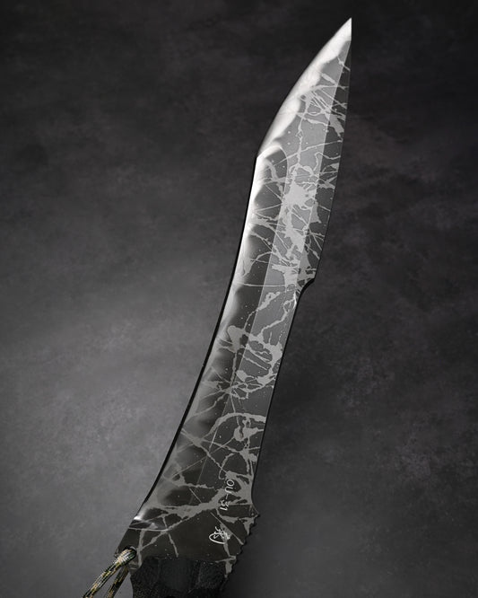 Extremely Rare Kiku Knives by Kikuo Matsuda Raijin Custom Outdoor Knife with an Extra Thick OU-31 Blade