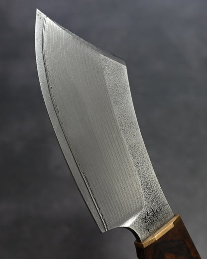 Sunizumi Knives “Little Brown” Full Custom Outdoor Bunka Knife SPG2 Damascus (#6)