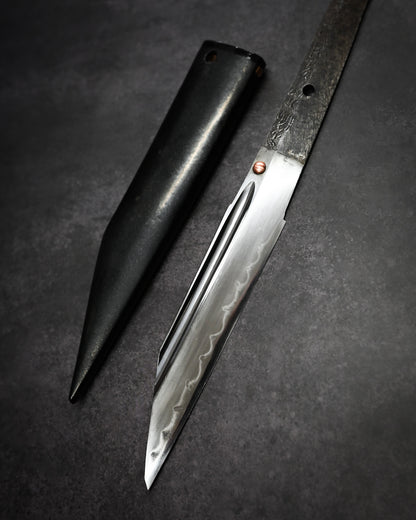 Yukio Nibu – One-Off Custom Knife R8-14 Reclaimed Seki Military Sword Fragment