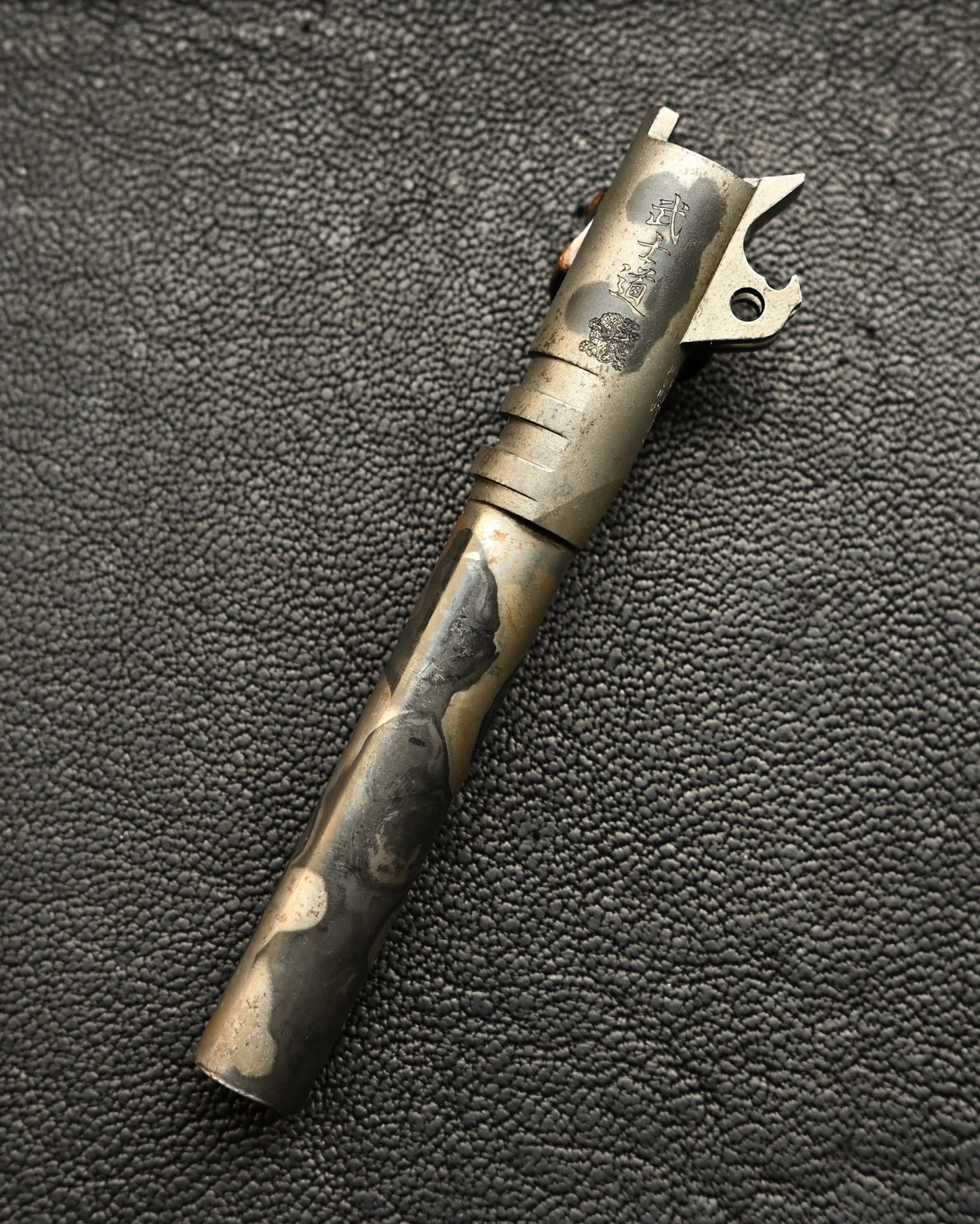 Rare Steel Flame Hand-Signed One-Off XL Grit Hannya Bushido Bottle Opener, Modified from a KART .45 NM Barrel