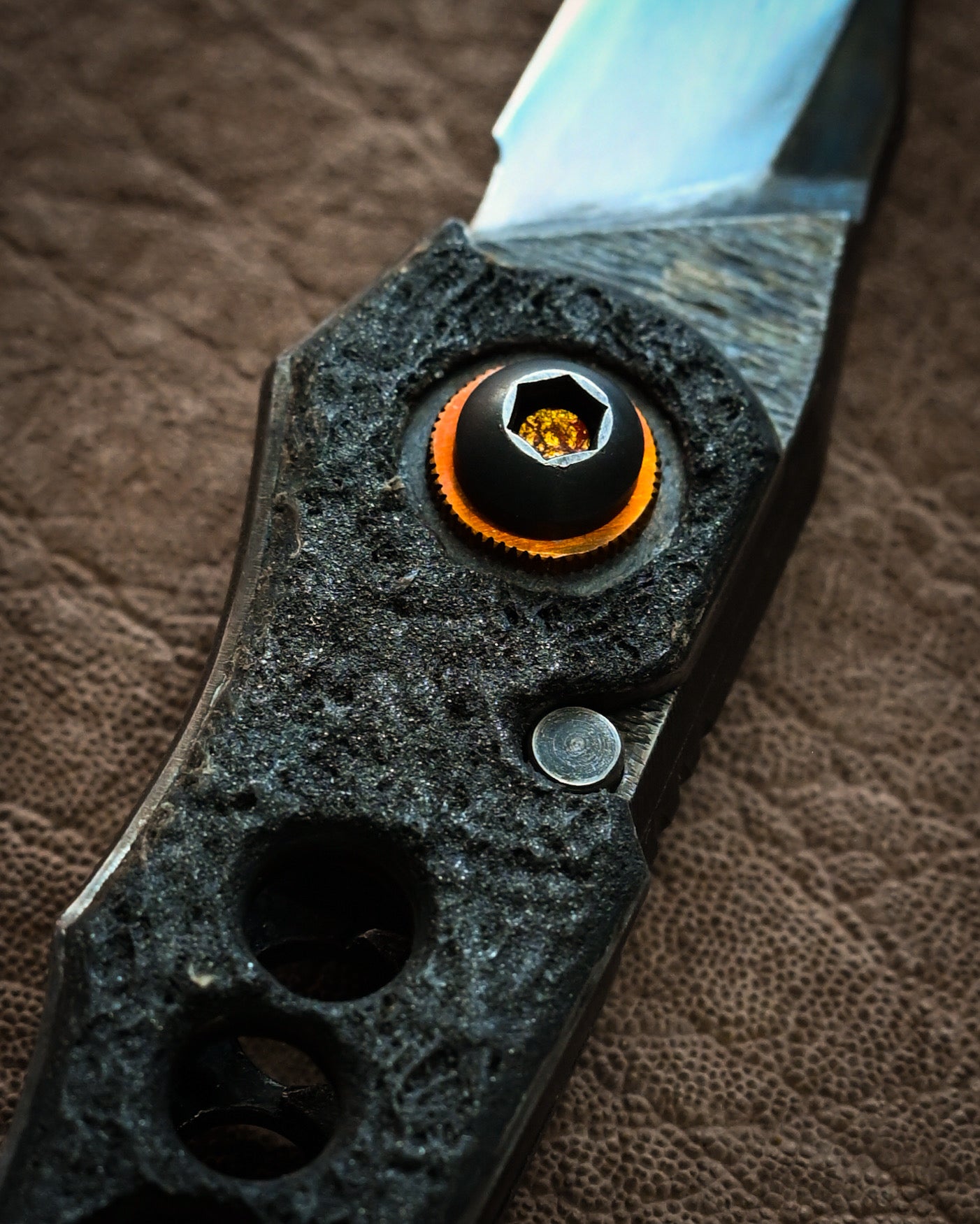 推薦作家・極希少 二部幸夫作 東京展示会モデル No.R8-3 「肥厚守」カスタムフォールディングナイフ