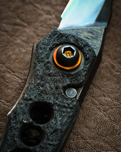 推薦作家・極希少 二部幸夫作 東京展示会モデル No.R8-3 「肥厚守」カスタムフォールディングナイフ