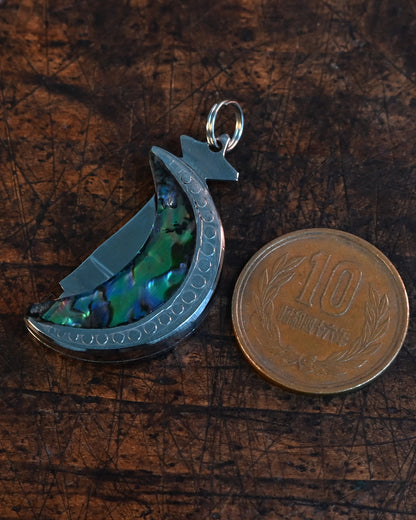 Elegant Mini Moon Necklace - Handmade Art by Katsuhiko Miura, Star and Crescent Abalone Design Letter Opener