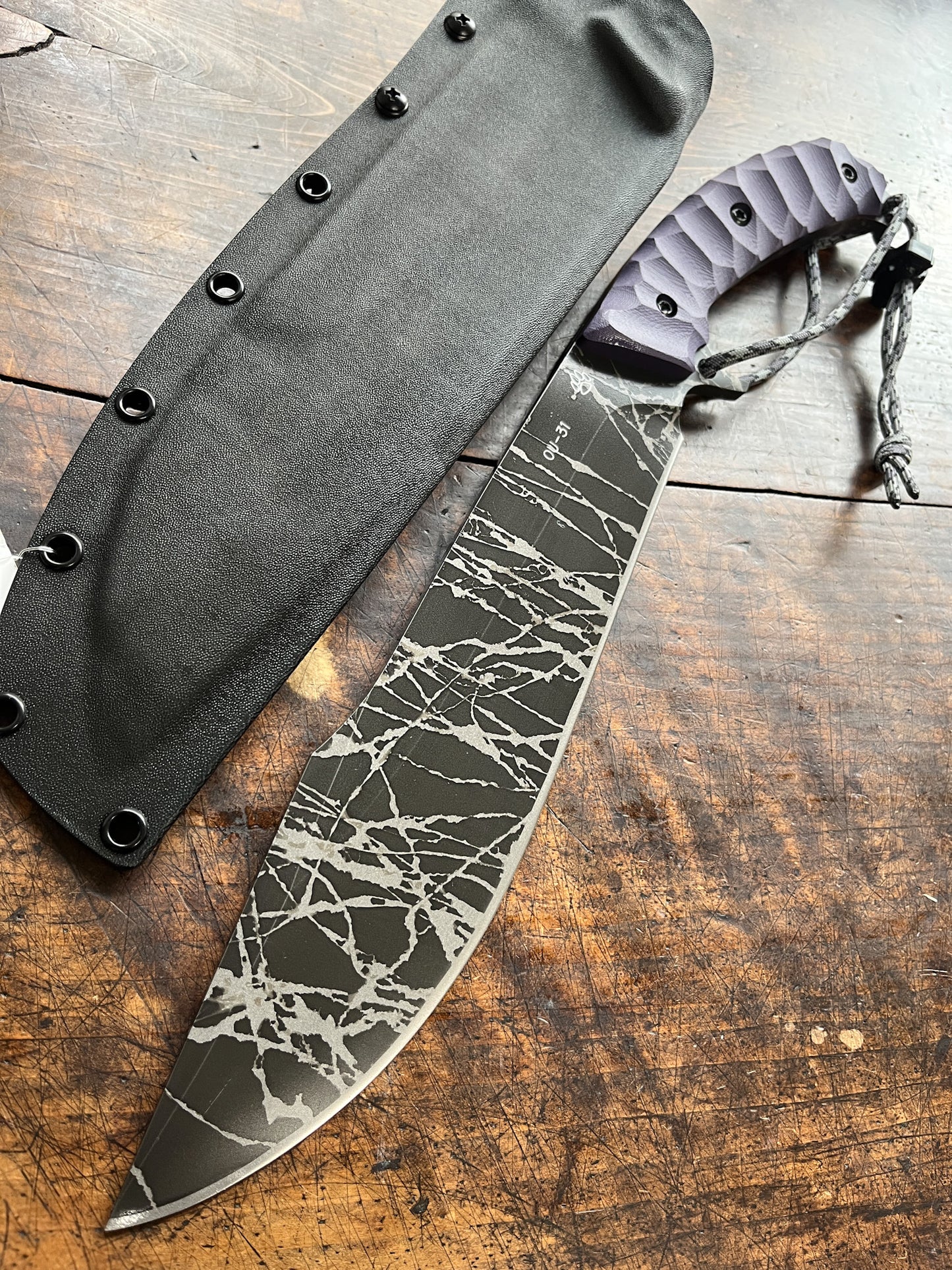 Kiku Knives Shironagasu Kujira Nata – Kikuo Matsuda & Masayuki Matsuda OU-31  San Mai Custom Fixed Blade Knife