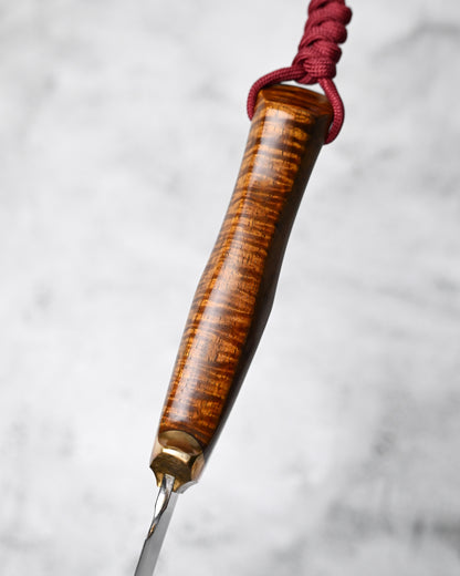 Japan Made Hiroshi Saito Handmade Gin3 Outdoor Knife｜Snakewood Handle｜Vegetable-Tanned Leather Sheath