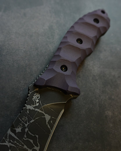 極稀少｜琵琶湖展会版｜松田昌之（松田菊男の二代目）「紫電 Shiden」｜OU-31 極厚アウトドア直刀｜G10ハンドル