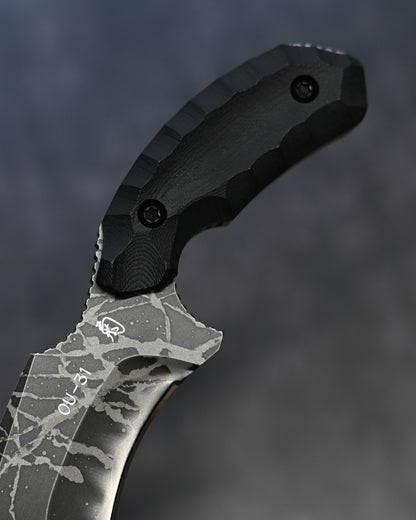 希少・極厚  松田菊男作 「白鷹」  サイン入り ハンドメイド フィクスドブレード  OU-31鋼 × G10ハンドル