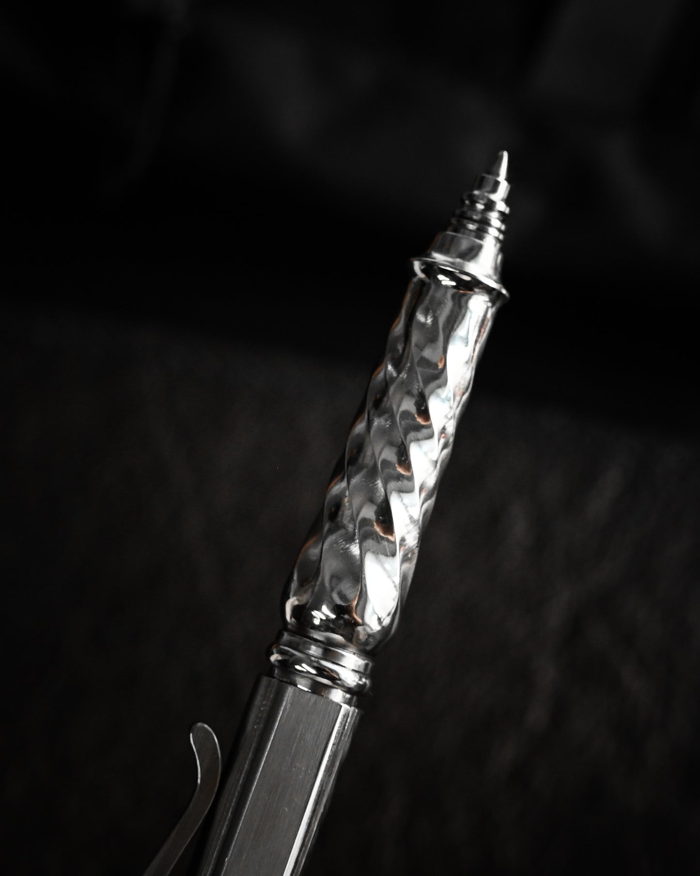Hidetoshi Nakayama Custom Tactical Pen  Twist Pattern Body ＋Damascus Blade Head