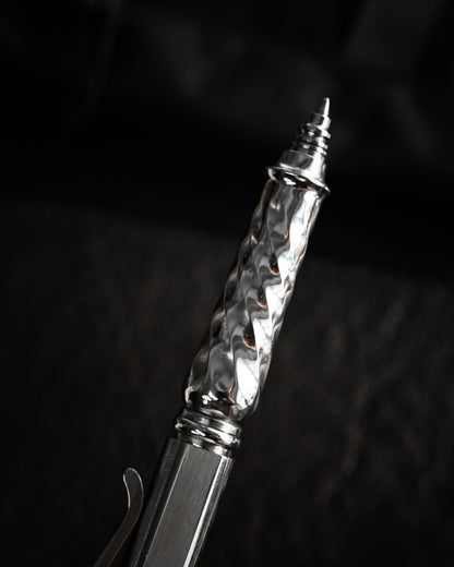 Hidetoshi Nakayama Custom Tactical Pen  Twist Pattern Body ＋Damascus Blade Head