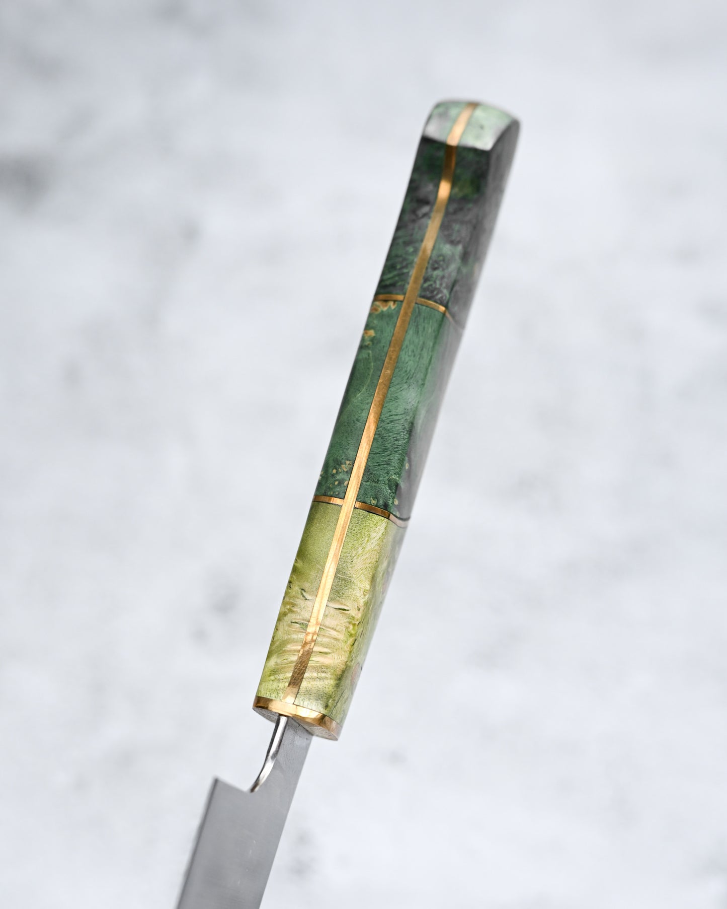 Japan Made Yoshio Sugiyama Handmade Gin3 Santoku Knife｜Copper-Inlaid Handle｜Satin-Finished Blade