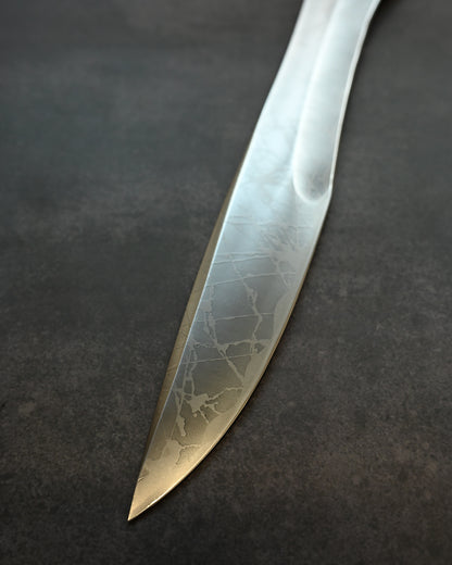 松田菊男 Kiku Knives “Silver Dragon（シルバードラゴン）”｜OU-31 工具鋼 × ブラックG10ハンドル｜超大型タクティカル直刀｜日本製ハンドメイド