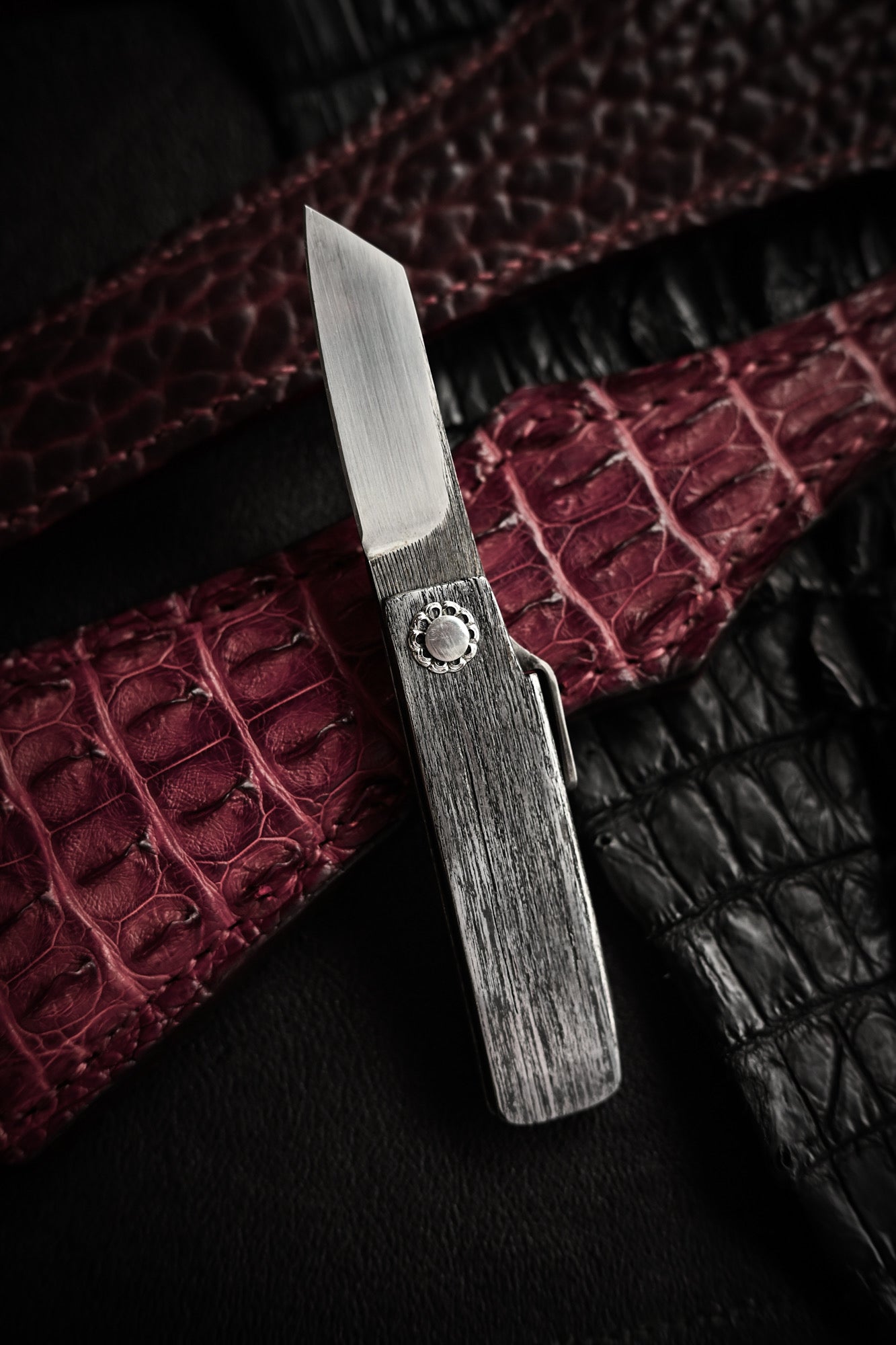 日本製 田代雅之 S702 One-Off 青紙 肥厚守 EDC カスタムフォールディングナイフ