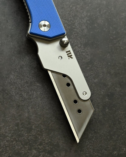 NUKNIVES G10 Blue Handle Quick-Open Replaceable Blade Utility Knife | Kumpanter U23