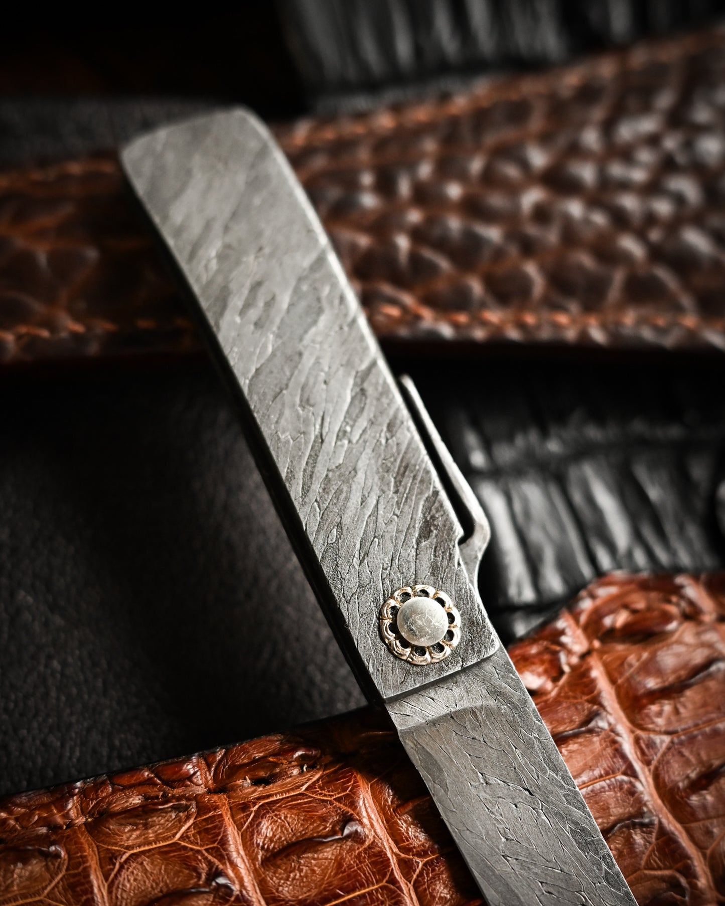 Masayuki Tashiro S7110 Forged Dragon Scale Damascus Higonokami EDC Custom Folding Knife