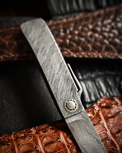 Masayuki Tashiro S7110 Forged Dragon Scale Damascus Higonokami EDC Custom Folding Knife