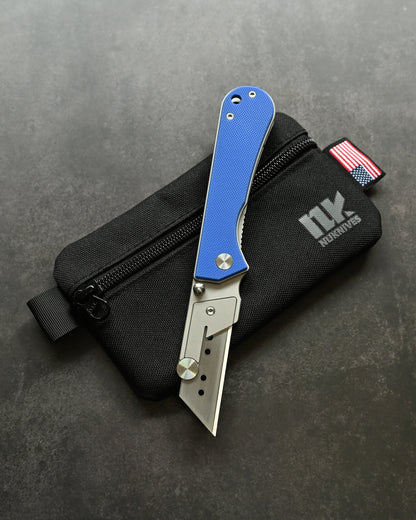 NUKNIVES G10 Blue Handle Quick-Open Replaceable Blade Utility Knife | Kumpanter U23