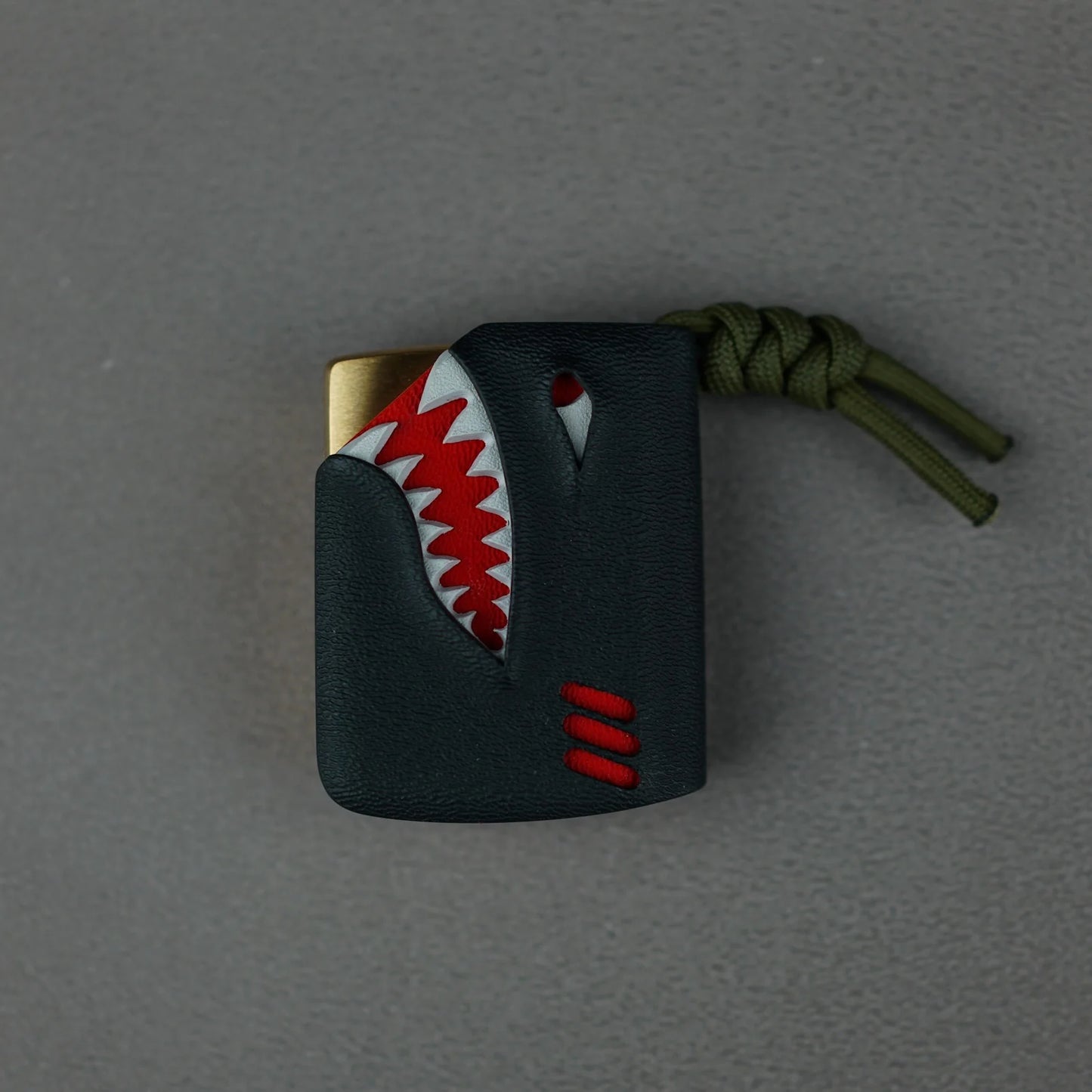 Handcrafted Shark Series Polyester Zippo Lighter Case by Qi Wan – 3-Layer Shark Design, Durable & Stylish