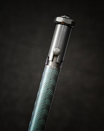 TACRAY Titanium Bolt Action Pen   Honeycomb Pattern