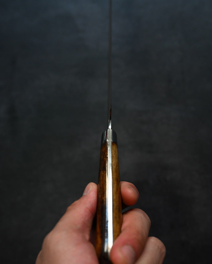 Takeshi Saji Chef KnifeVG10 Damascus  Sujihiki270mm – Brown Bone Handle