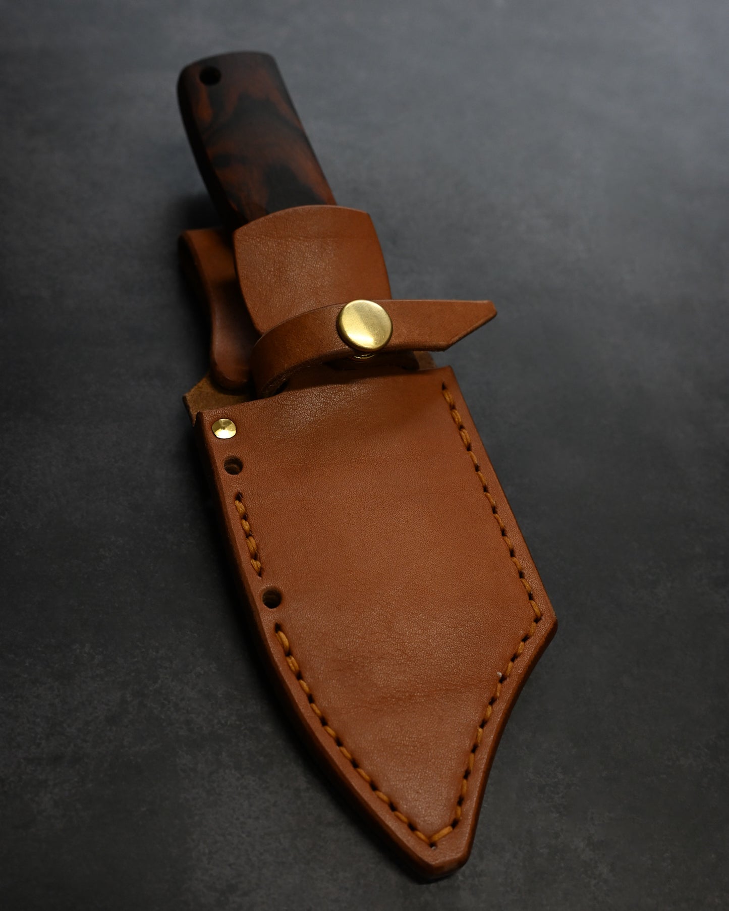 Sunizumi Knives “Little Brown” Full Custom Outdoor Bunka Knife SPG2 Damascus (#6)