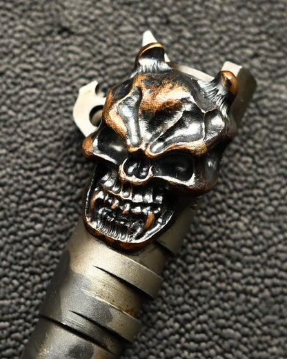Rare Steel Flame Hand-Signed One-Off XL Grit Hannya Bushido Bottle Opener, Modified from a KART .45 NM Barrel