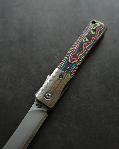 Haoworks Design Eirou  Japan ZDP189 Folding Knife Neon Lava Handle