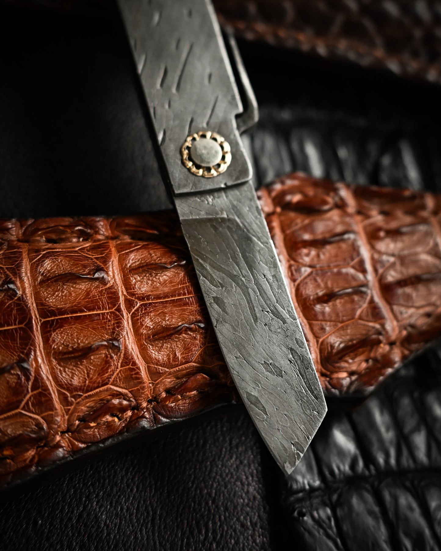 Masayuki Tashiro S712 Forged Dragon Scale Damascus Higonokami EDC Custom Folding Knife