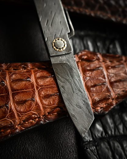 Masayuki Tashiro S712 Forged Dragon Scale Damascus Higonokami EDC Custom Folding Knife