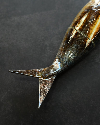 Tsuguo Kurosawa Handmade Mini Knife – Laminated Steel · Grilled Fish Design