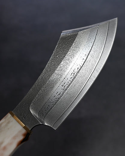 Sunizumi knives “Little Brown ” Full Custom Outdoor Bunka Knife R2 Damascus (#3）