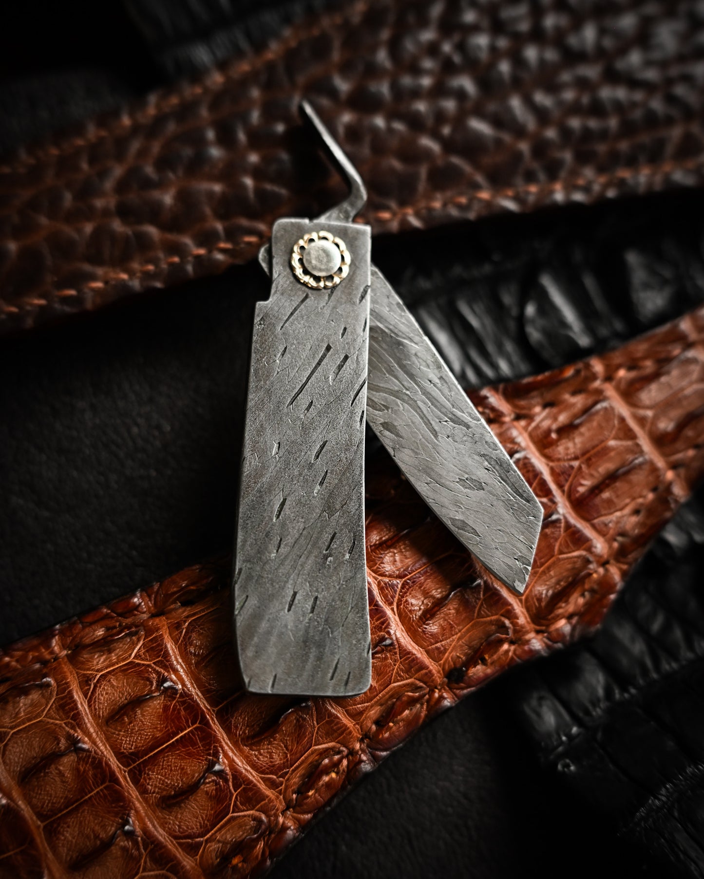 Masayuki Tashiro S712 Forged Dragon Scale Damascus Higonokami EDC Custom Folding Knife