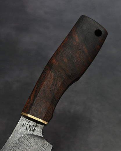 Sunizumi Knives “Little Brown” Full Custom Outdoor Bunka Knife Ginsan Damascus (#10)