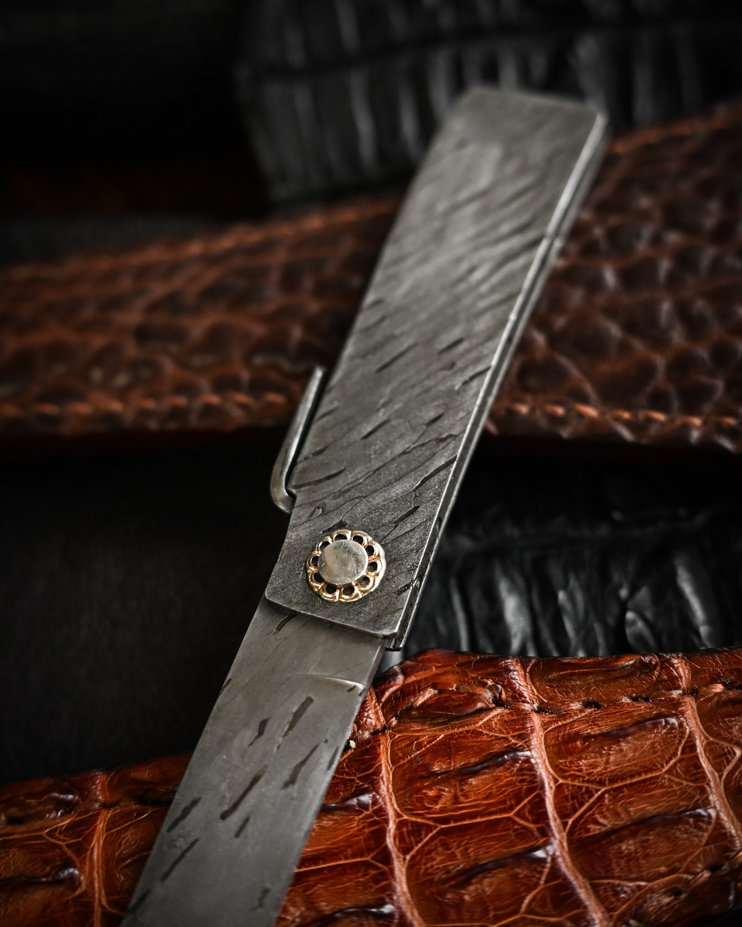 Masayuki Tashiro S711 Forged Dragon Scale Damascus Higonokami EDC Custom Folding Knife