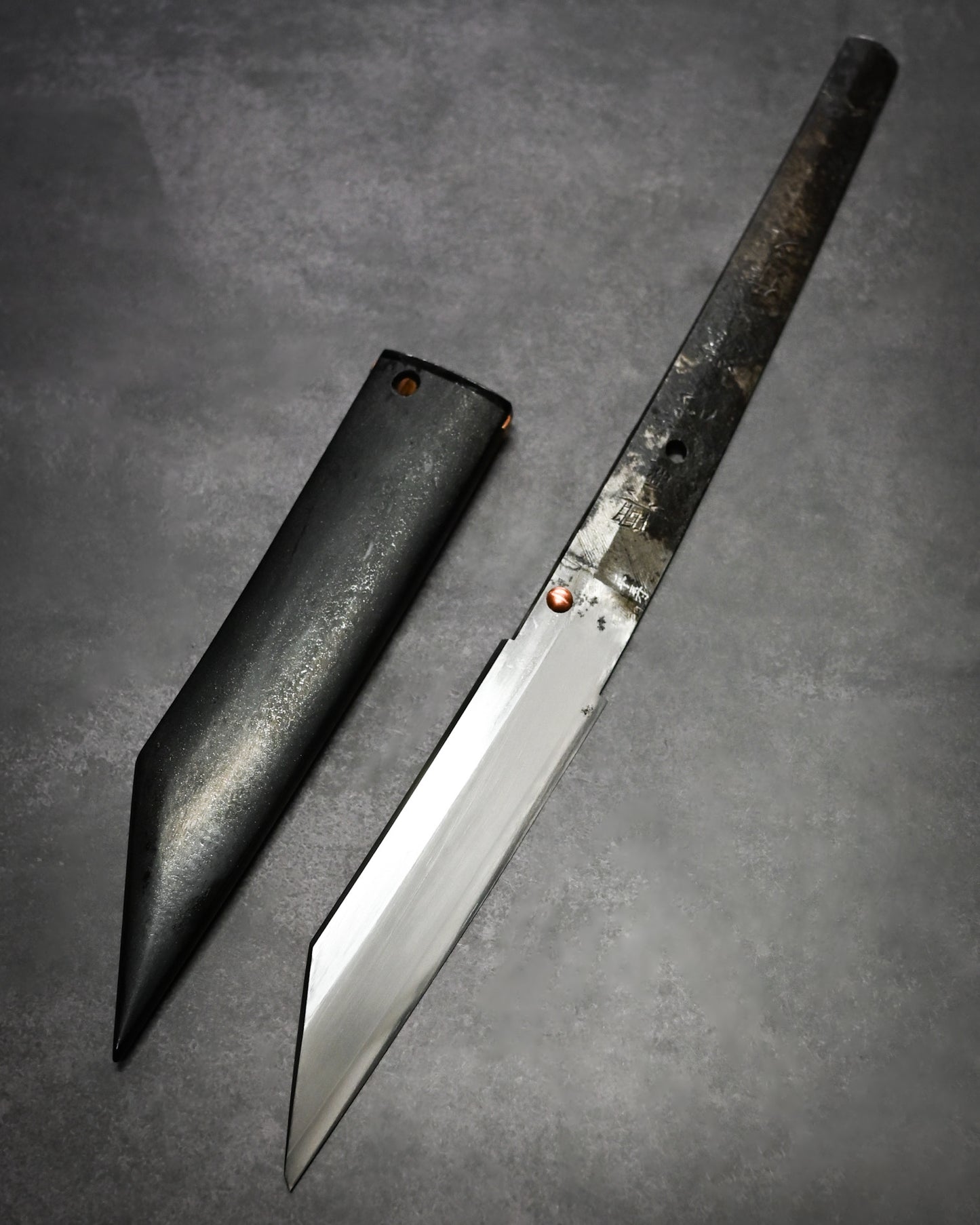 Yukio Nibu – One-Off Custom Knife R8-12 Reclaimed Mantetsu Sword Fragment (1940)