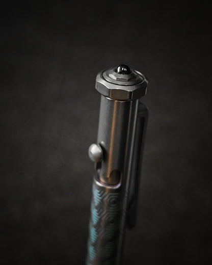 TACRAY Titanium Bolt Action Pen   Honeycomb Pattern